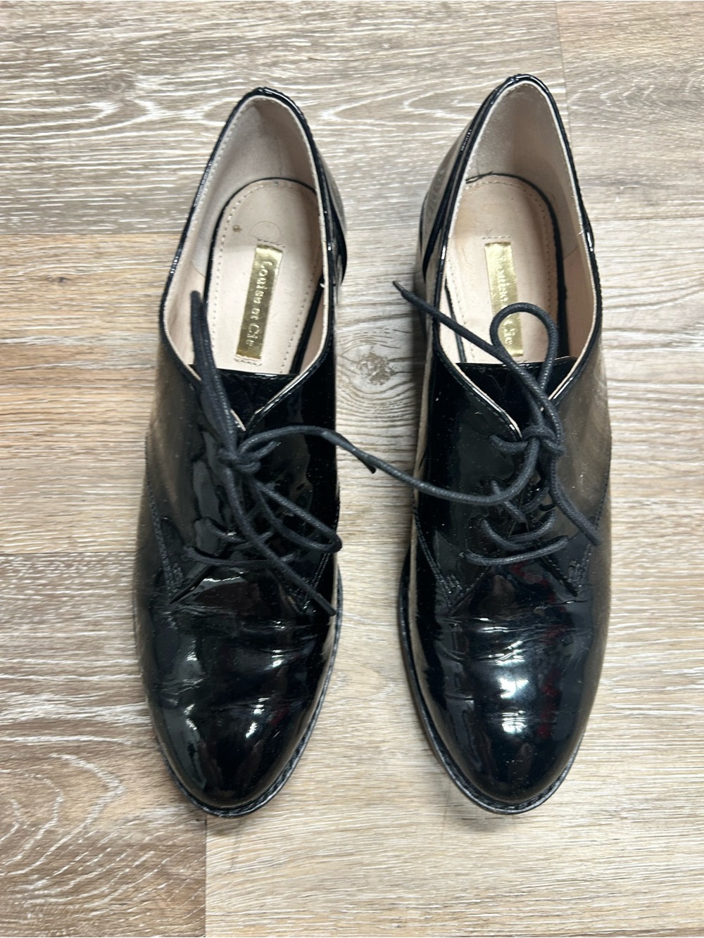 Louise et Cie Freyer Black Patent Leather Loafer Women's Size 7.5 M / 37.5